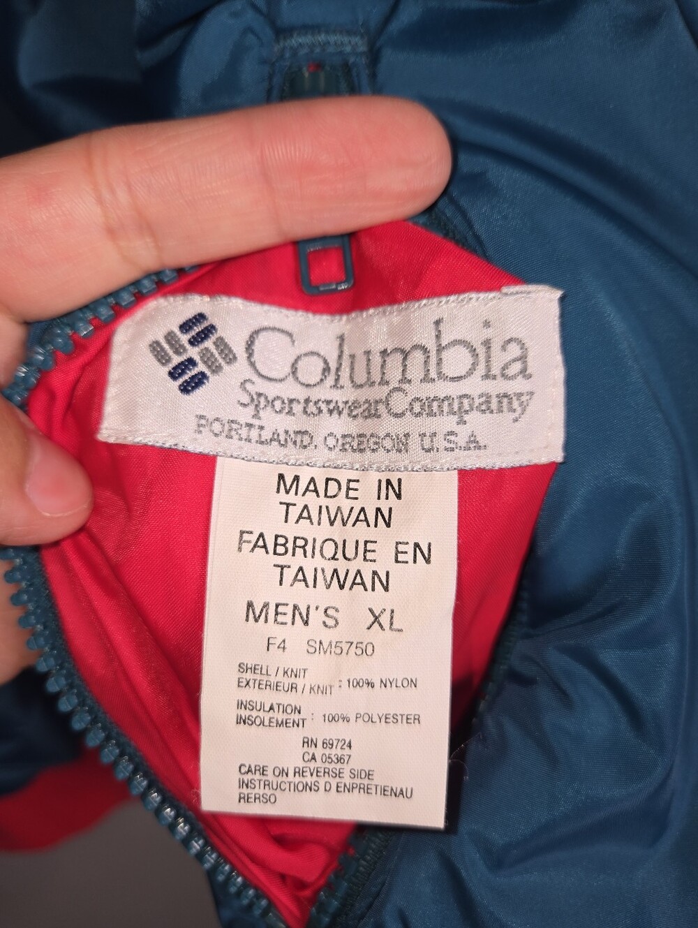 80's Columbia Red & Teal Reversible  Coat Size XL - Picture 12 of 15